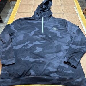 Waggle Hoodie Mens Sz 3XL Black Bear Camo Long Sleeve Golf Pullover 1/4 Zip Logo